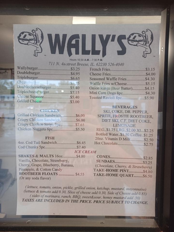 Wally's Drive-In Menu image 1